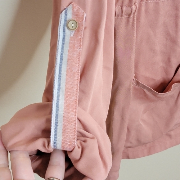 NWT Hem & Thread | Dusty Pink Lightweight Jacket with Roll Tab Sleeves - Picture 4 of 6